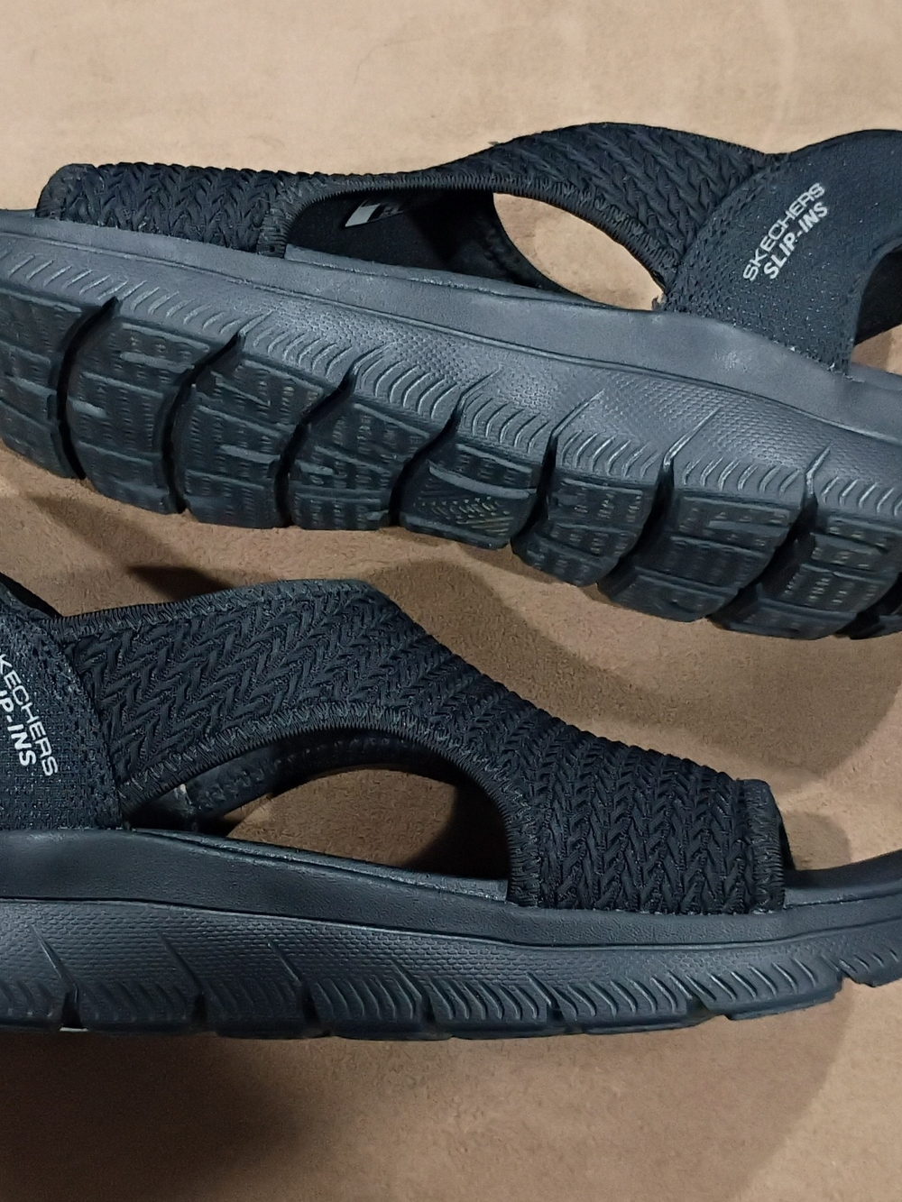 Skechers Black Women's Slip-Ins Open-Toe Sandals - Picture 4 of 6
